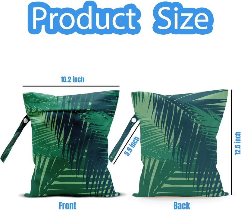 AASRR Store Wet Dry Bag, Wet Bag for Swimsuit, Travel, Beach, Pool, Diapers, Dirty Yoga Gym Clothes, Makeup Bag, Summer Vacation Essentials Tropical Palm Leaves Decor - Image 2